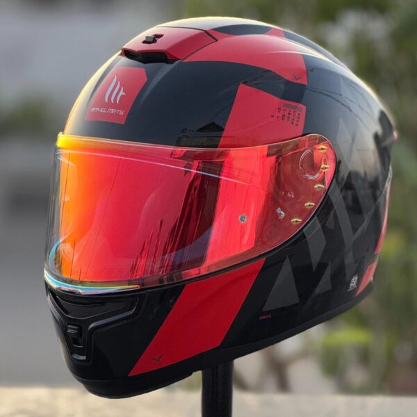 AFTER MARKET NIGHT VISION REVO RED VISOR COMPATIBLE WITH MT V12 THUNDER 3, MUGELLO, STINGER MODEL UP TO 2019, THUNDER 3 PRO & 2016 BLADE HELMETS.