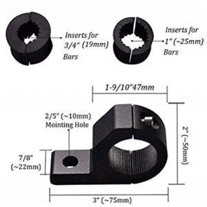 HJG Aux Light Clamps - Universal for All Bikes - Pair