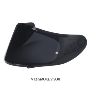 AFTER MARKET SMOKE BLACK VISOR COMPATIBLE WITH MT V12 THUNDER 3, MUGELLO, STINGER MODEL UP TO 2019, THUNDER 3 PRO & 2016 BLADE HELMETS.