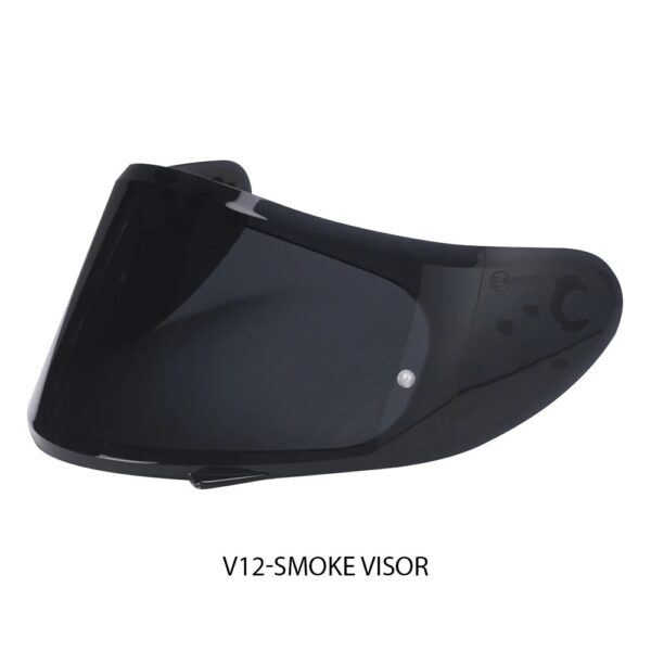 AFTER MARKET SMOKE BLACK VISOR COMPATIBLE WITH MT V12 THUNDER 3, MUGELLO, STINGER MODEL UP TO 2019, THUNDER 3 PRO & 2016 BLADE HELMETS.