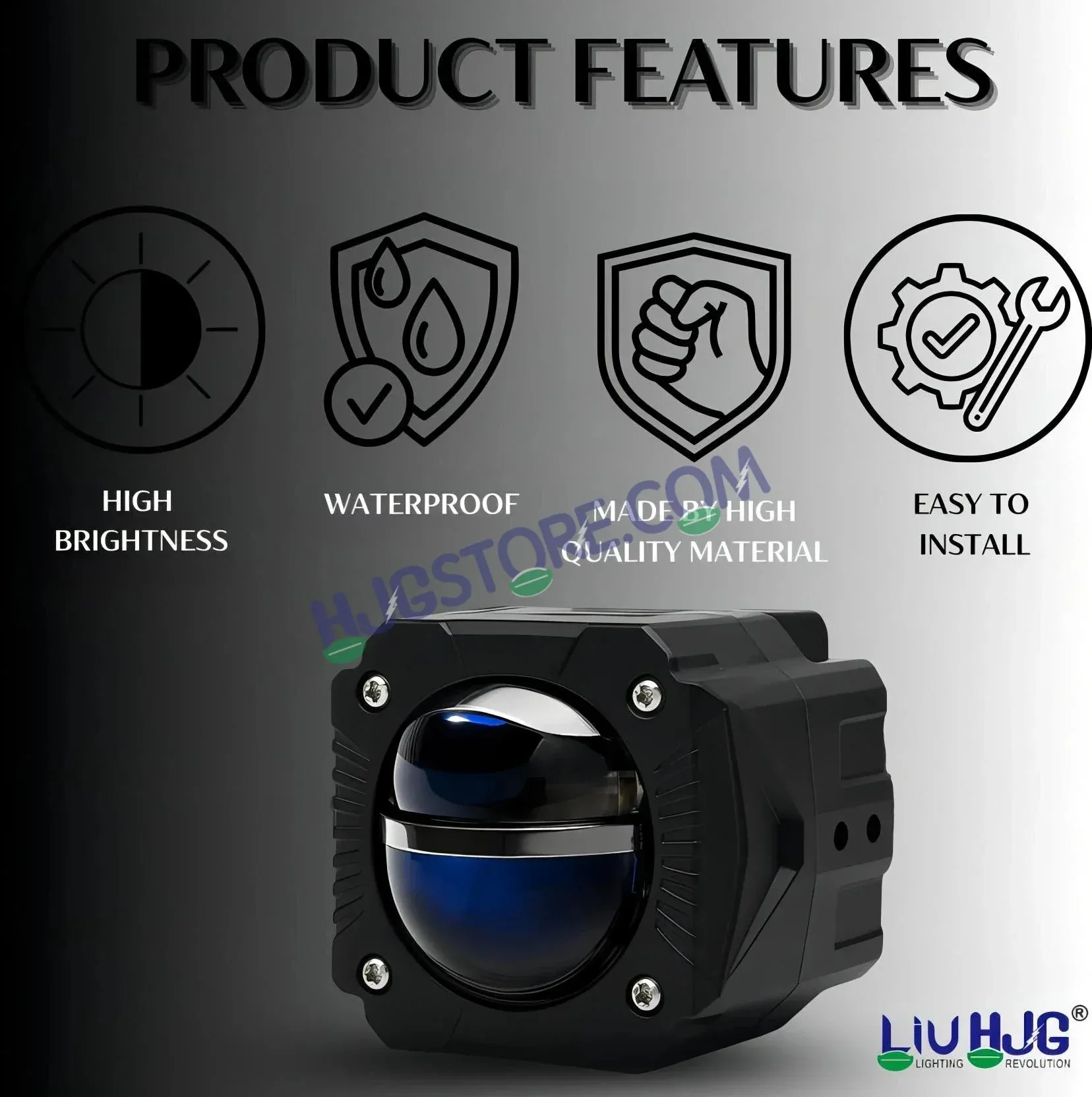 HJG LIU HJG Gorilla Projector Fog Light with Wiring Harness Kit Combo - Image 8