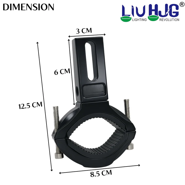 LIU HJG Fog Lamp Clamps with Non Slip Rubber & Installation Tools Adjustable Brackets Heavy Duty Clamps Rustproof Universal fit for all Motorcycle, Car Jeep, SUV & Others Vehicle (Pack of 1 Set) - Image 3