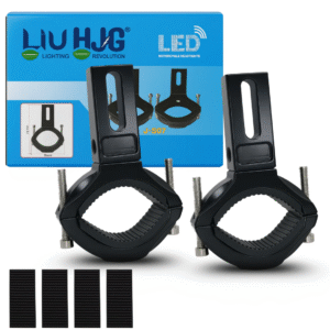 LIU HJG Fog Lamp Clamps with Non Slip Rubber & Installation Tools Adjustable Brackets Heavy Duty Clamps Rustproof Universal fit for all Motorcycle, Car Jeep, SUV & Others Vehicle (Pack of 1 Set)