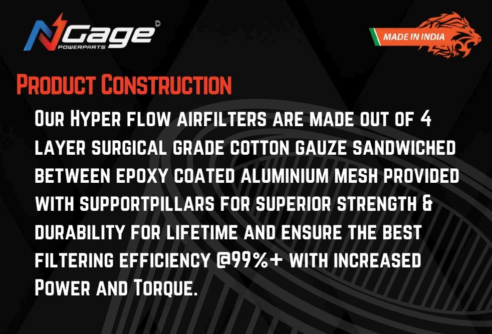 N-Gage Powerparts Hyper Flow Air Filter for Royal Enfield Interceptor 650 & Continental GT 650 - Image 2