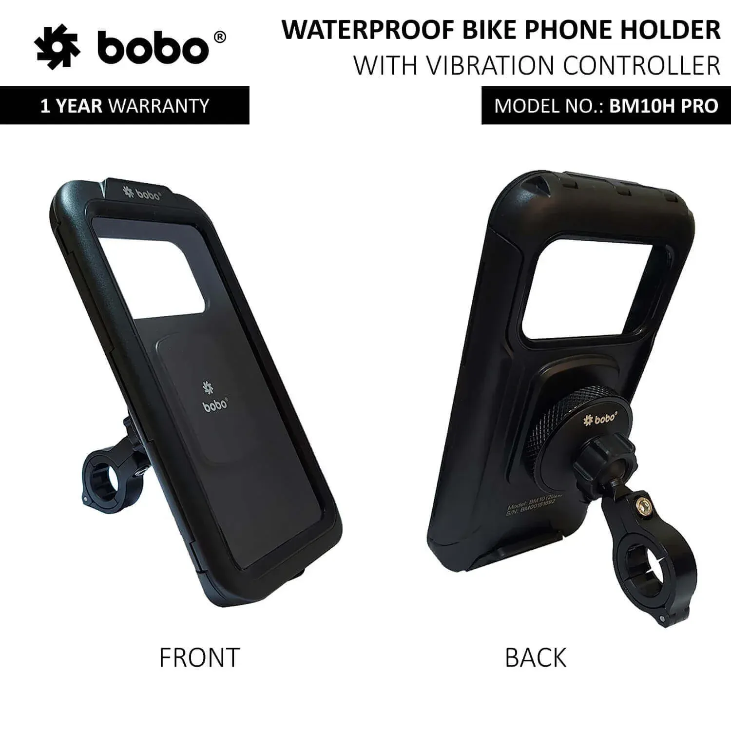 BOBO BM10H PRO Fully Waterproof Bike Phone Holder with Vibration Controller - Image 2