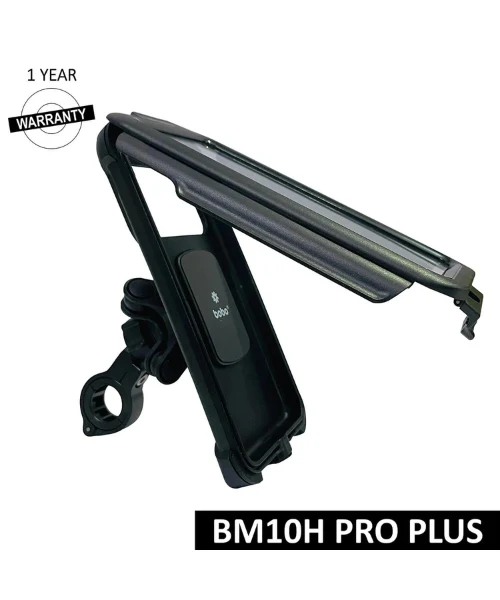 BOBO BM10H PRO PLUS Fully Waterproof Bike Cycle Phone Holder with PRO PLUS Vibration Damper Motorcycle Mobile Mount - Black